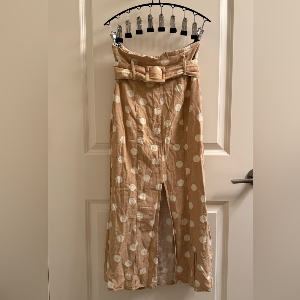 Zara Tan Polka Dot Maxi Skirt